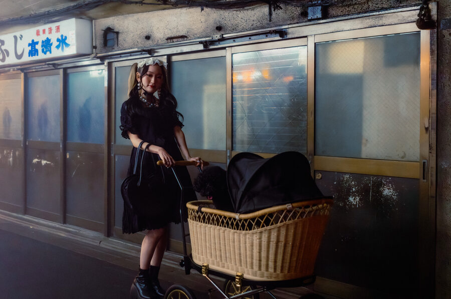 La donna e la cesta, street photography a Tokyo