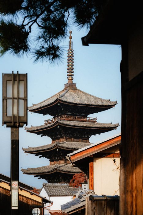 Kyoto acero rosso cortile tempio, fotografia di viaggio e street photography in Giappone