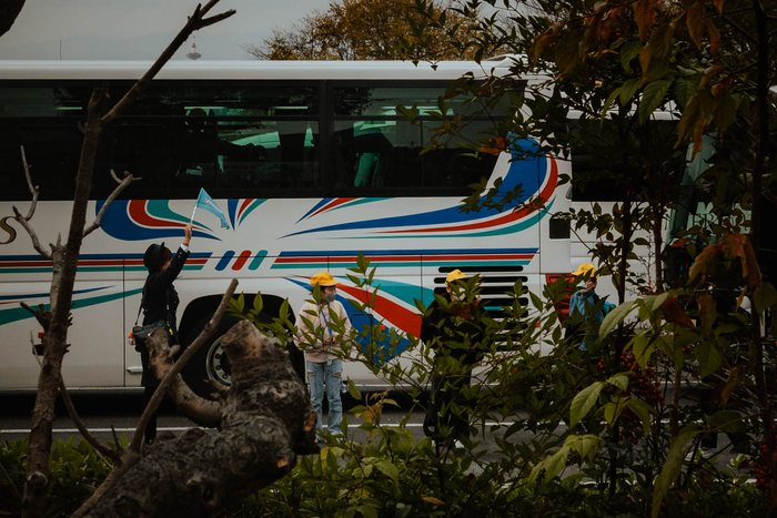 Kyoto insegna notturna centro, fotografia di viaggio e street photography in Giappone