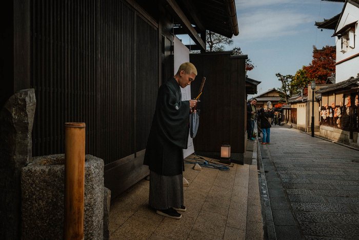 Kyoto strada gion case legno, fotografia di viaggio e street photography in Giappone