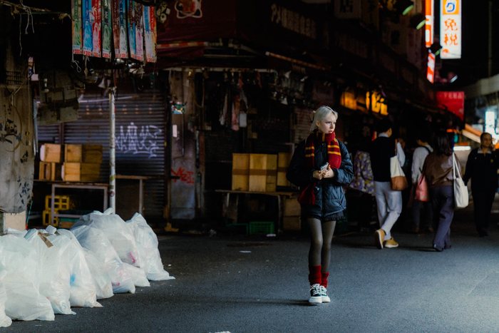 Osaka cartello amerikamura notte, fotografia di viaggio e street photography in Giappone